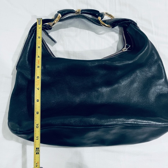 GUCCI Black Leather Medium Horsebit Hobo Shoulder Bag - Picture 11 of 14